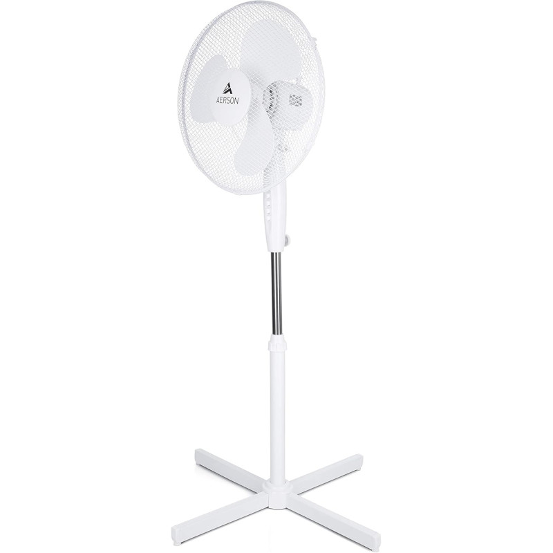 TRESKO AERSON Ventilateur sur pied 40 cm | Ventilateur réglable en hauteur jusqu'à 120 cm | Débit d'air élevé et très silencieux