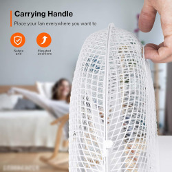 TRESKO AERSON Ventilateur sur pied 40 cm | Ventilateur réglable en hauteur jusqu'à 120 cm | Débit d'air élevé et très silencieux