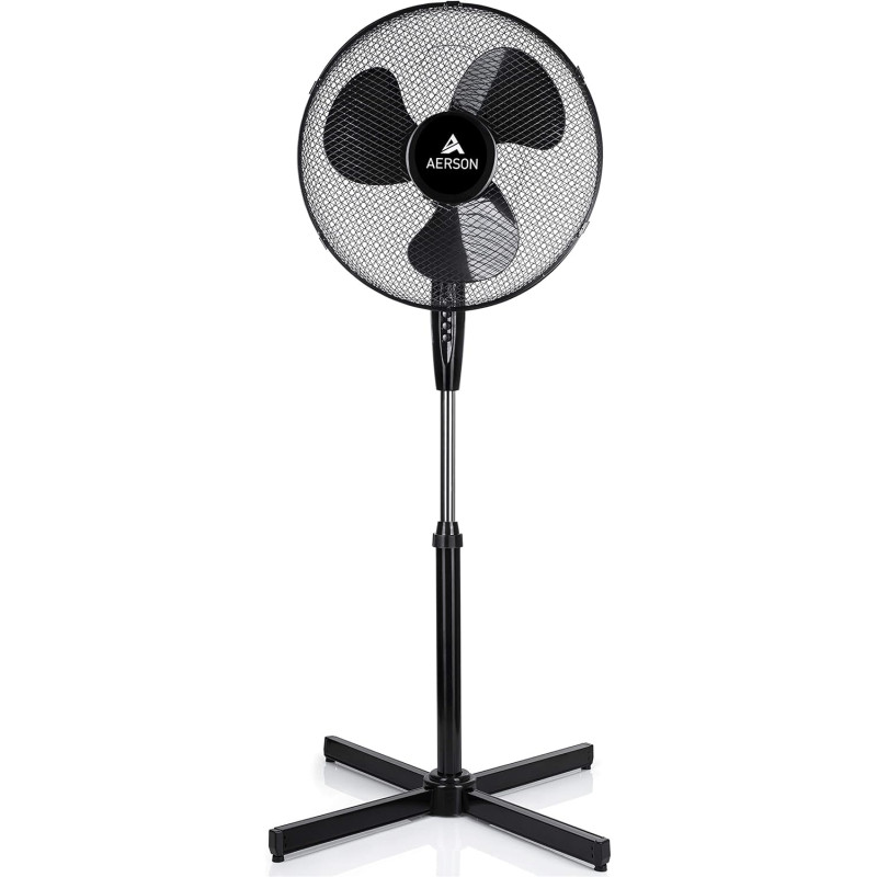 AERSON Ventilateur sur pied 40 cm | Ventilateur réglable en hauteur jusqu'à 120 cm | Débit d'air élevé et très silencieux | Éoli