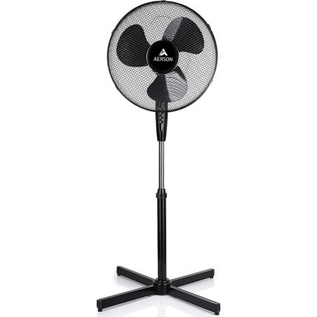 AERSON Ventilateur sur pied 40 cm | Ventilateur réglable en hauteur jusqu'à 120 cm | Débit d'air élevé et très silencieux | Éoli