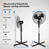 AERSON Ventilateur sur pied 40 cm | Ventilateur réglable en hauteur jusqu'à 120 cm | Débit d'air élevé et très silencieux | Éoli