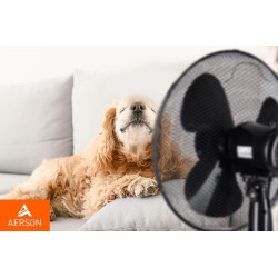 AERSON Ventilateur sur pied 40 cm | Ventilateur réglable en hauteur jusqu'à 120 cm | Débit d'air élevé et très silencieux | Éoli
