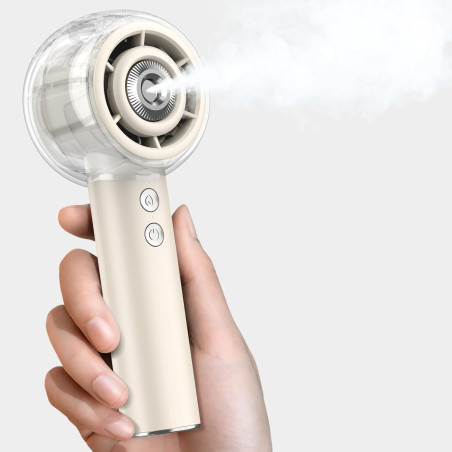 Ventilateur brumisateur portable à main, mini ventilateur usb puissant, moteur turbo, batterie rechargeable 6000mah, 4 vitesses,