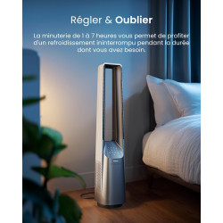 Pro Breeze Ventilateur Colonne Sans Pale - Ventilateur Tour Silencieux, Hauteur 101 cm avec 6 Vitesses, Oscillation 60°, Ventila