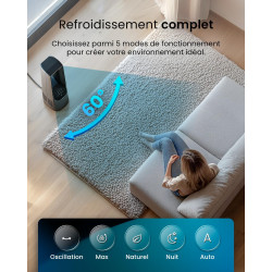 Pro Breeze Ventilateur Colonne Sans Pale - Ventilateur Tour Silencieux, Hauteur 101 cm avec 6 Vitesses, Oscillation 60°, Ventila