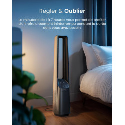 Pro Breeze Ventilateur Colonne Sans Pale - Ventilateur Tour Silencieux, Hauteur 101 cm avec 6 Vitesses, Oscillation 60°, Ventila
