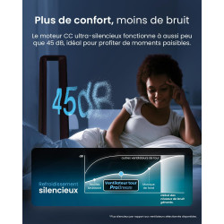 Pro Breeze Ventilateur Colonne Sans Pale - Ventilateur Tour Silencieux, Hauteur 101 cm avec 6 Vitesses, Oscillation 60°, Ventila