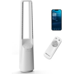 Pro Breeze Ventilateur Colonne Sans Pale - Ventilateur Tour Intelligent 101 cm - WiFi - Ultra silencieux avec Télécommande, Ecra