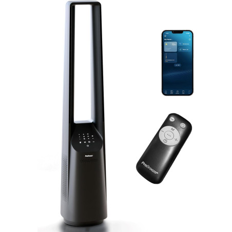 Pro Breeze Ventilateur Colonne Sans Pale - Ventilateur Tour Intelligent 101 cm - WiFi - Ultra silencieux avec Télécommande, Ecra