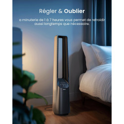 Pro Breeze Ventilateur Colonne Sans Pale - Ventilateur Tour Intelligent 101 cm - WiFi - Ultra silencieux avec Télécommande, Ecra
