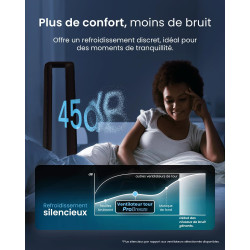 Pro Breeze Ventilateur Colonne Sans Pale - Ventilateur Tour Intelligent 101 cm - WiFi - Ultra silencieux avec Télécommande, Ecra