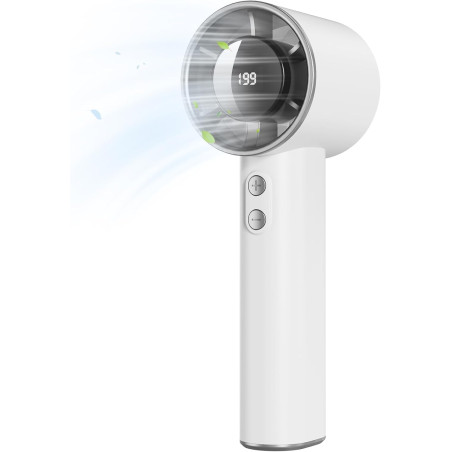 Mini Ventilateur Portable à Main - 3000mAh Petit Ventilateur de Table USB,1-199 Vitesses,Jusqu'à 13H d'Autonomie,Écran LED,Batte