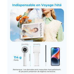 Mini Ventilateur Portable à Main - 3000mAh Petit Ventilateur de Table USB,1-199 Vitesses,Jusqu'à 13H d'Autonomie,Écran LED,Batte