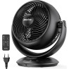 EasyAcc Ventilateur Silencieux, Ventilateur Home Trainer, 25dB Turbo Ventilateur 3D avec Télécommande/Réglable à 180 °/Minuterie