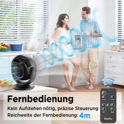 EasyAcc Ventilateur Silencieux, Ventilateur Home Trainer, 25dB Turbo Ventilateur 3D avec Télécommande/Réglable à 180 °/Minuterie