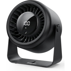 EasyAcc Ventilateur Silencieux Ultra Puissant, 5200mAh Batterie Petit Portable Ventilateurs, avec écran LED, tête rotative à 270