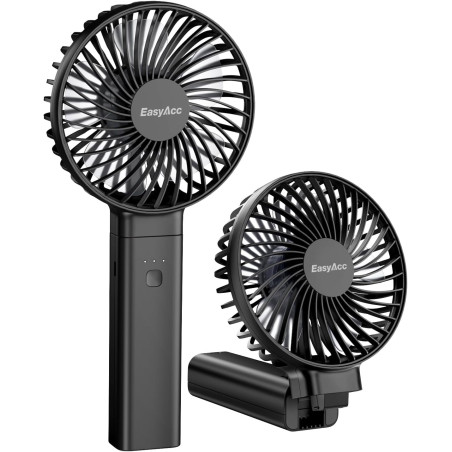 EasyAcc Ventilateur USB Portable, Ventilateur à Main Petit Rechargeable 3-13 Heures D'utilisation 4 Vitesse Ventilateur de Table