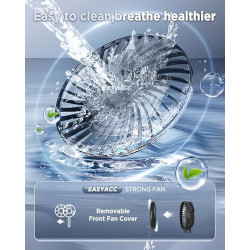 EasyAcc Ventilateur USB Portable, Ventilateur à Main Petit Rechargeable 3-13 Heures D'utilisation 4 Vitesse Ventilateur de Table