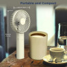 EasyAcc Ventilateur à Main Portable Rechargeable 5000mAh Ventilateur USB Petit Ventilateur de Table Pliable 4-20 Heures D'utilis