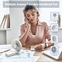 EasyAcc Ventilateur à Main Portable Rechargeable 5000mAh Ventilateur USB Petit Ventilateur de Table Pliable 4-20 Heures D'utilis