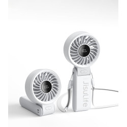 JISULIFE Ventilateur portable, ventilateur portable avec écran LED [refroidissement maximum 19,5 heures] 5000 mAh, plié à 150 °,