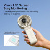 JISULIFE Ventilateur portable, ventilateur portable avec écran LED [refroidissement maximum 19,5 heures] 5000 mAh, plié à 150 °,