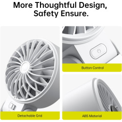 JISULIFE Ventilateur portable, ventilateur portable avec écran LED [refroidissement maximum 19,5 heures] 5000 mAh, plié à 150 °,