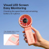 JISULIFE Ventilateur portable, ventilateur portable avec écran LED [refroidissement maximum 19,5 heures] 5000 mAh, plié à 150 °,