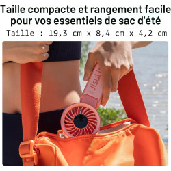 JISULIFE Ventilateur portable, ventilateur portable avec écran LED [refroidissement maximum 19,5 heures] 5000 mAh, plié à 150 °,