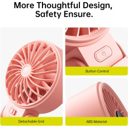 JISULIFE Ventilateur portable, ventilateur portable avec écran LED [refroidissement maximum 19,5 heures] 5000 mAh, plié à 150 °,