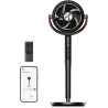 DREO Smart Ventilateur sur Pied 25dB Silencieux, Flux d'air 7.5 m/s, Portée de 30 m, Oscillation à 120° + 105°, avec Télécommand