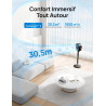 DREO Smart Ventilateur sur Pied 25dB Silencieux, Flux d'air 7.5 m/s, Portée de 30 m, Oscillation à 120° + 105°, avec Télécommand
