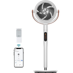 Dreo Smart Ventilateur sur Pied Silencieux 25dB, 30M portée, 1650m³/h Volume d'air, Turbo Circulateur, Hauteur 110CM, 6 Modes, 8