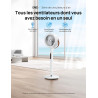 Dreo Smart Ventilateur sur Pied Silencieux 25dB, 30M portée, 1650m³/h Volume d'air, Turbo Circulateur, Hauteur 110CM, 6 Modes, 8