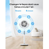 Dreo Smart Ventilateur sur Pied Silencieux 25dB, 30M portée, 1650m³/h Volume d'air, Turbo Circulateur, Hauteur 110CM, 6 Modes, 8