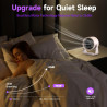 Ventilateur de bureau USB rechargeable avec affichage numérique, 5 vitesses ultra-silencieux, inclinable à 90°, suspendable pour