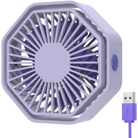 Mini Ventilateur Puissant et Silencieux Portable - 3 Vitesses, Rotation 360°, Alimenté par USB - Pour La Chambre, Bureau, Domair