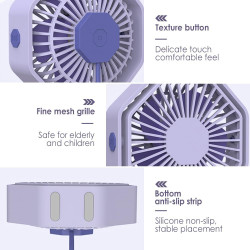 Mini Ventilateur Puissant et Silencieux Portable - 3 Vitesses, Rotation 360°, Alimenté par USB - Pour La Chambre, Bureau, Domair