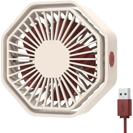 Mini Ventilateur Puissant, Ventilateur Silencieux Portable, 3 Vitesse Petit Ventilateur Table Pour La Chambre, Bureau, Domair(Ro
