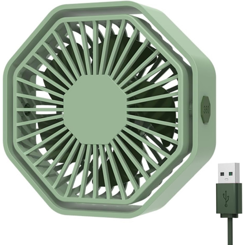 Mini Ventilateur Puissant, Ventilateur Silencieux Portable, 3 Vitesse Petit Ventilateur Table pour La Chambre, Bureau, Domair(Ro