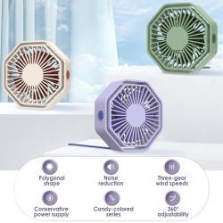 Mini Ventilateur Puissant, Ventilateur Silencieux Portable, 3 Vitesse Petit Ventilateur Table pour La Chambre, Bureau, Domair(Ro