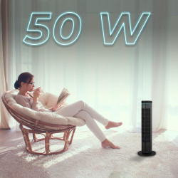 Cecotec - Ventilateur de Colonne EnergySilence 690 Skyline - 50 W Diamètre 74 cm, 3 Vitesses et 3 Modes, Minuterie à 8 Heures, O