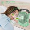 ATEngeus Ventilateur USB, 10000 mAh Rechargeable Batterie, 4 vitesses, Ventilateur de Camping 8", Pivotant à 180°, lumière LED, 