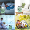 ATEngeus Ventilateur USB, 10000 mAh Rechargeable Batterie, 4 vitesses, Ventilateur de Camping 8", Pivotant à 180°, lumière LED, 