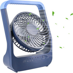 ATEngeus Ventilateur de bureau USB 6" avec batterie 20000 mAh Petit ventilateur de table Tête réglable à 3 vitesses rotatif à 18