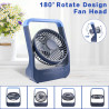 ATEngeus Ventilateur de bureau USB 6" avec batterie 20000 mAh Petit ventilateur de table Tête réglable à 3 vitesses rotatif à 18