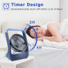 ATEngeus Ventilateur de bureau USB 6" avec batterie 20000 mAh Petit ventilateur de table Tête réglable à 3 vitesses rotatif à 18