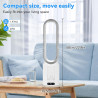 Solace Ventilateur colonne,ventilateur tour de bureau de 58 cm,10 vitesses,oscillant à 90° avec télécommande,minuterie 2h,ventil
