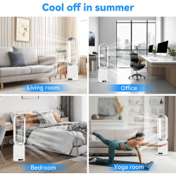 Solace Ventilateur colonne,ventilateur tour de bureau de 58 cm,10 vitesses,oscillant à 90° avec télécommande,minuterie 2h,ventil