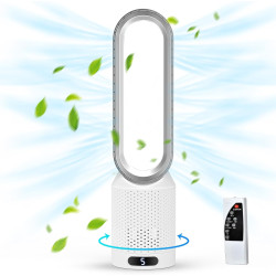 Solace Ventilateur colonne,ventilateur tour de bureau de 58 cm,10 vitesses,oscillant à 90° avec télécommande,minuterie 2h,ventil
